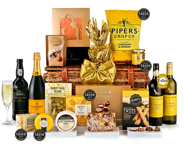 Exquisite Champagne Feast in Extra-Large Willow Hamper